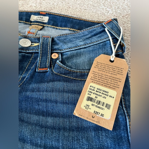 NWT True Religion Cora Straight Leg Jeans – Size 24 - Picture 6 of 11
